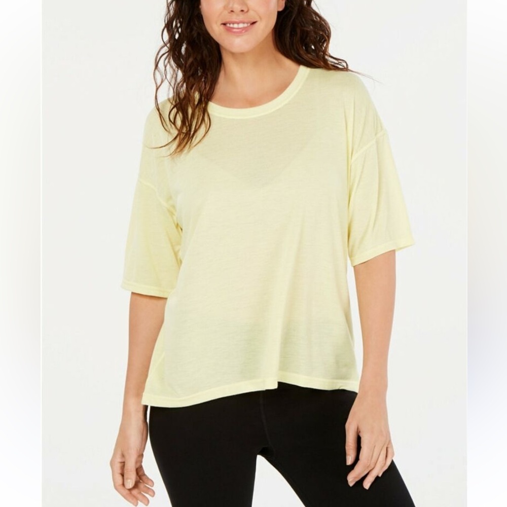 Yellow Calvin Klein Performance Split back tee - S